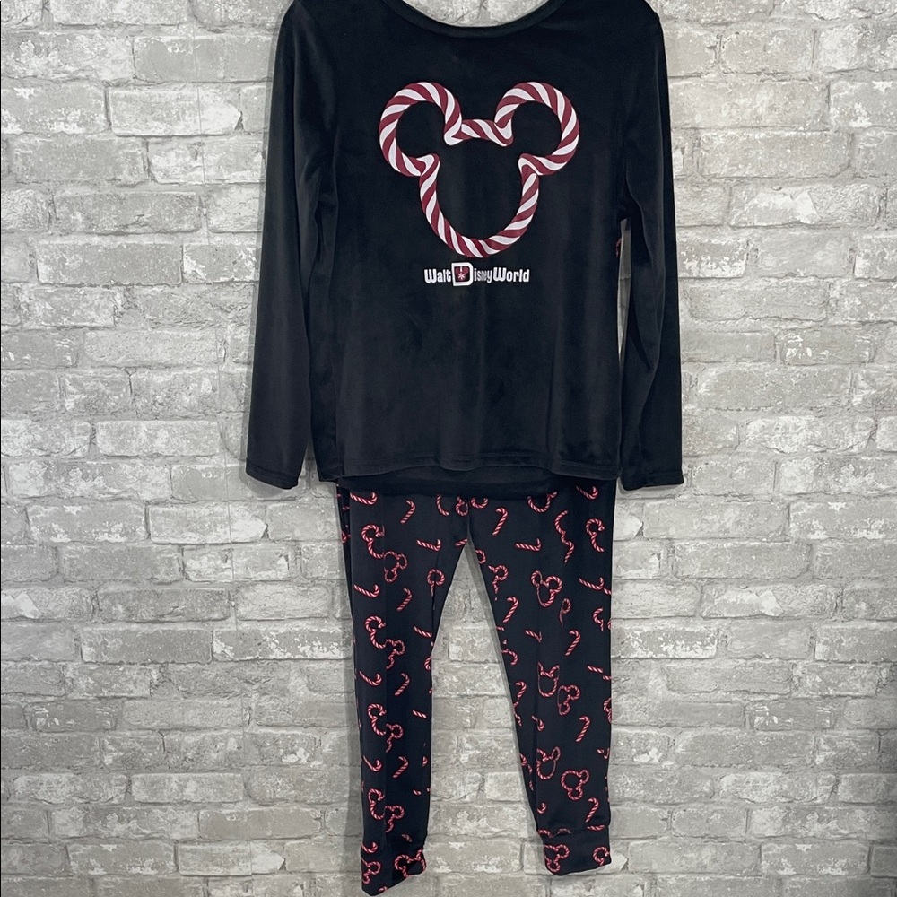 Disney Ladies Pajama Set - Holiday Mickey Peppermint Candy Cane - Picture 2 of 12